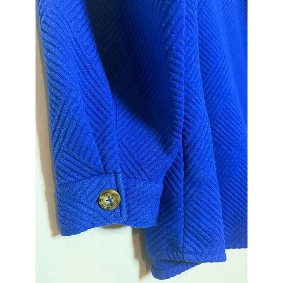 Coldwater Creek Soft Impressions Shirt Jacket Royal Blue Button Down Size 2X - Picture 8 of 9